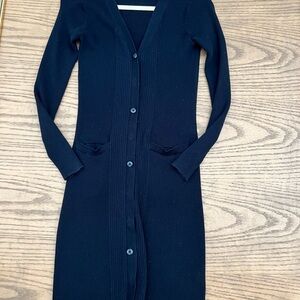 Cabi  Navy Ribbed Knit Cardigan